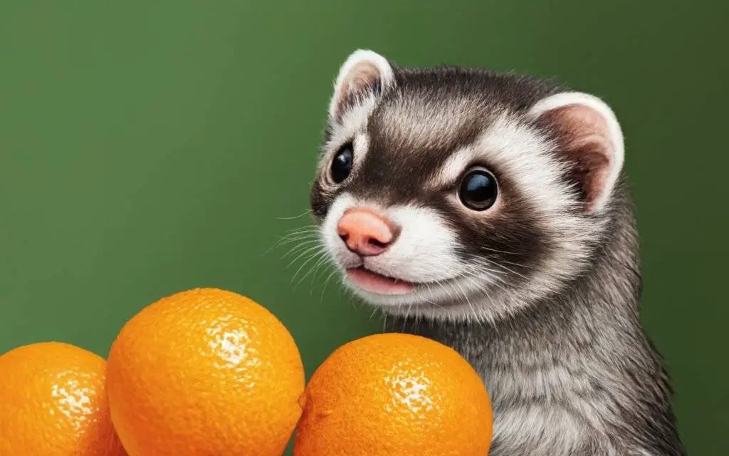 ferret staring at oranges